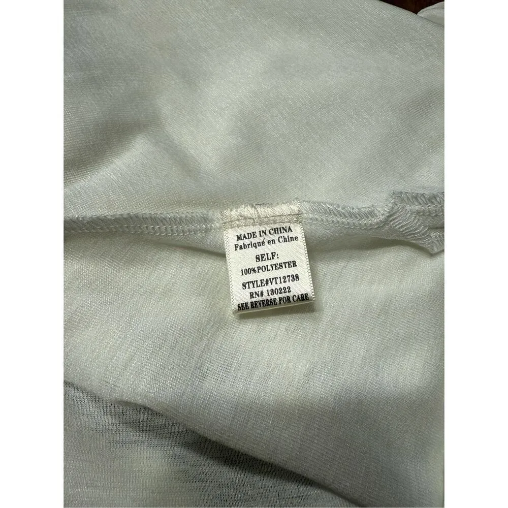 VERY J Women's Cream Ivory Cold Shoulder Pullover Oversized whimsy Blouse Size S - Image 7