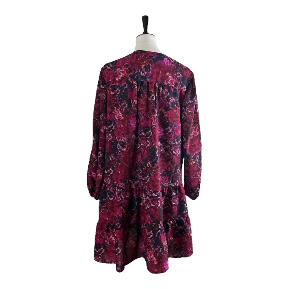 Time and Tru New Dress A-line V-neck Tiered Pink Blue Women’s Size Large 12/14 - Image 4