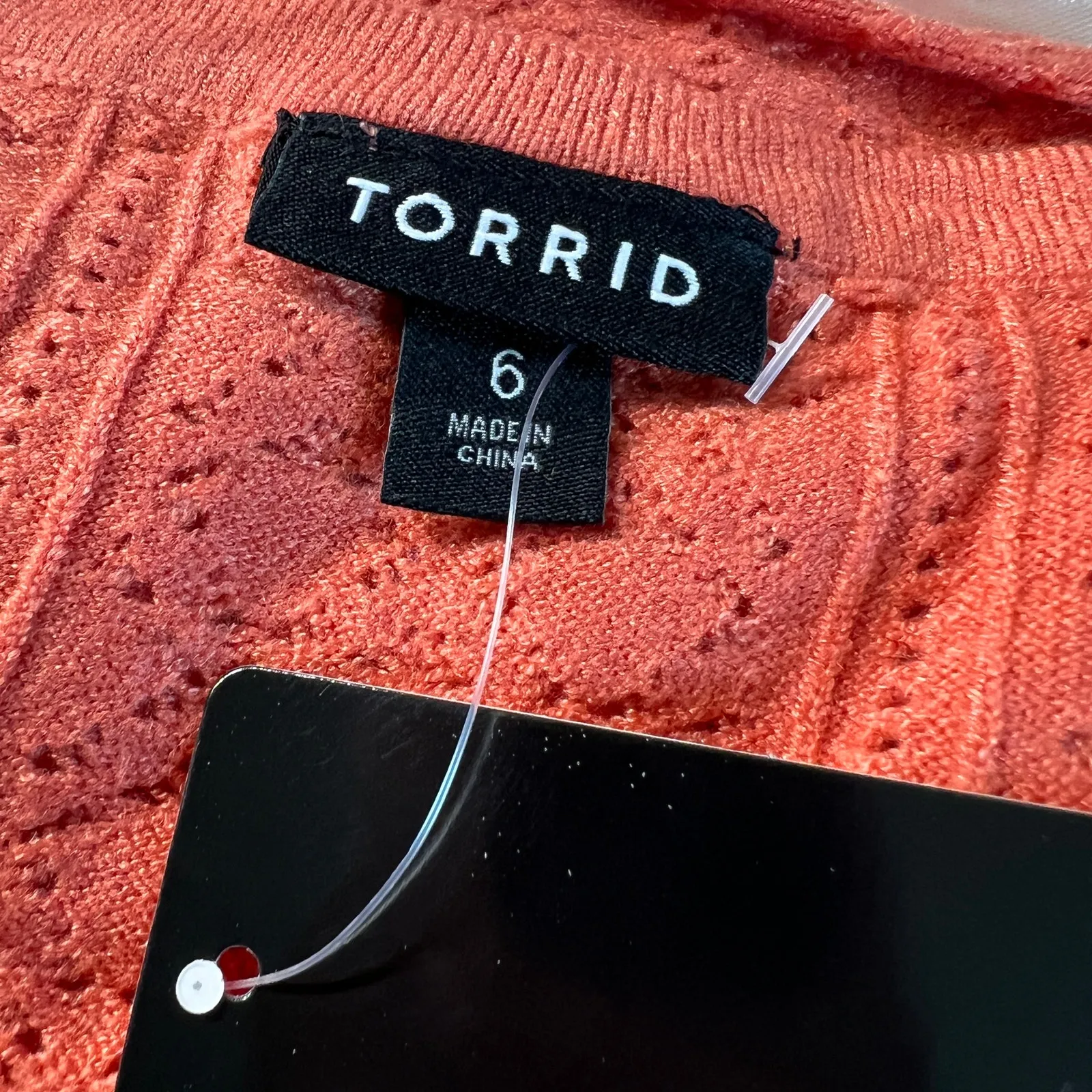 Torrid Women's Plus Size Apricot Pullover Pointelle Sweater - Size 6 - NWT - Image 2