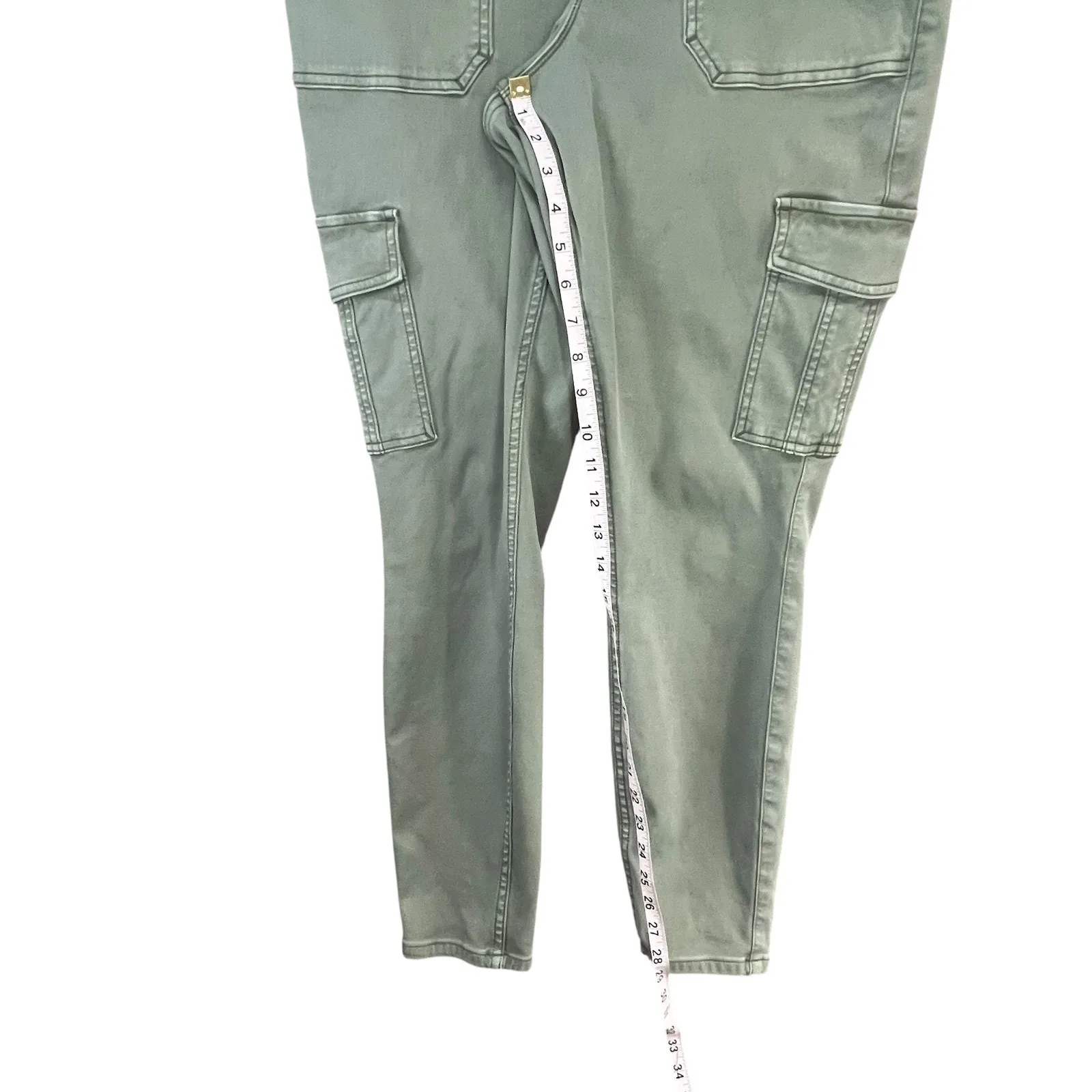 Spanx Stretch Twill Ankle Cargo Pant XL Soft Sage Utility Slim Tapered 20311R - Image 9