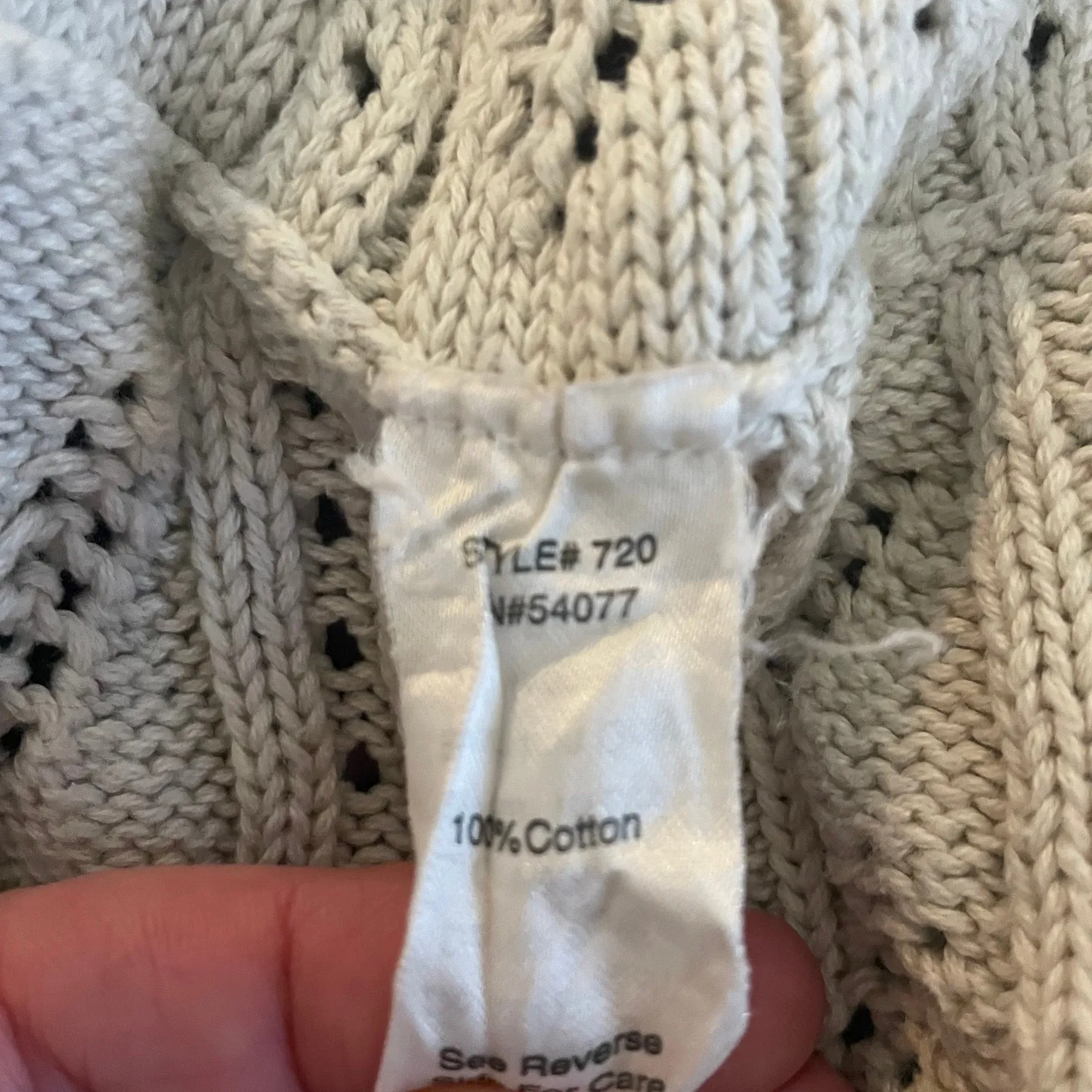 Cabi Oatmeal Tan Shrug Open Knit Circle Cardigan Crochet Sweater 720 Size Medium - Image 5