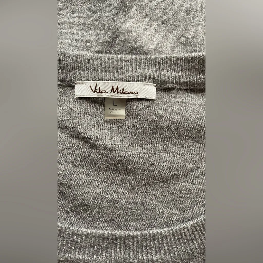 Vila Milano Light Gray Knit Top - Image 3