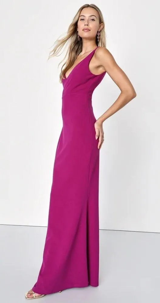 NWT Lulu's Melora Magenta Sleeveless Maxi Dress Size Small - Image 2