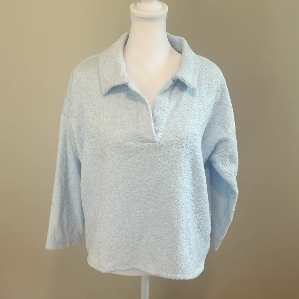 Tuckernuck Pomander Place Terry Cotton Collared Light Blue Pullover NWT Size XS - Image 7