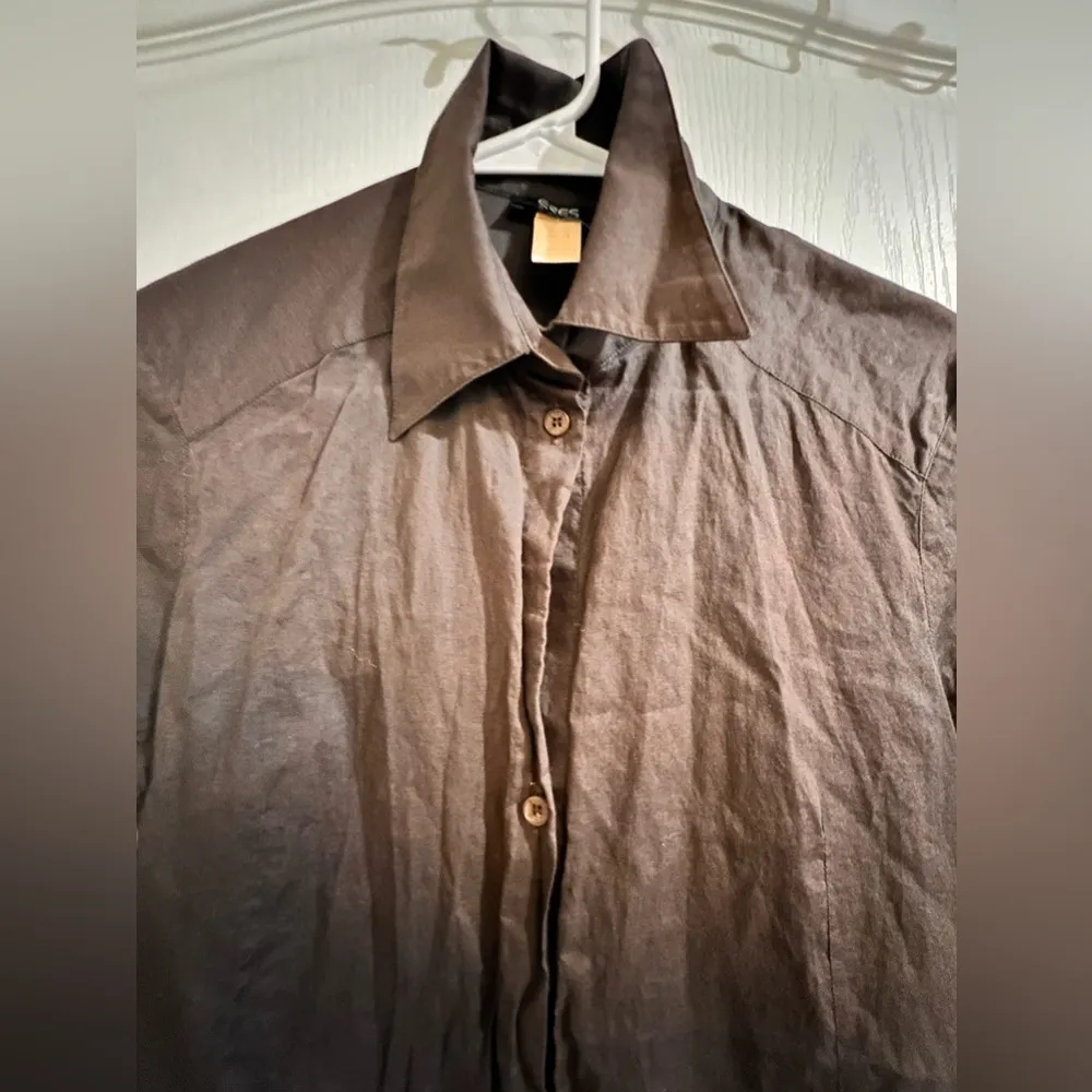 NWOT Eres Paris Linen Top Brown Size 12 - Image 5