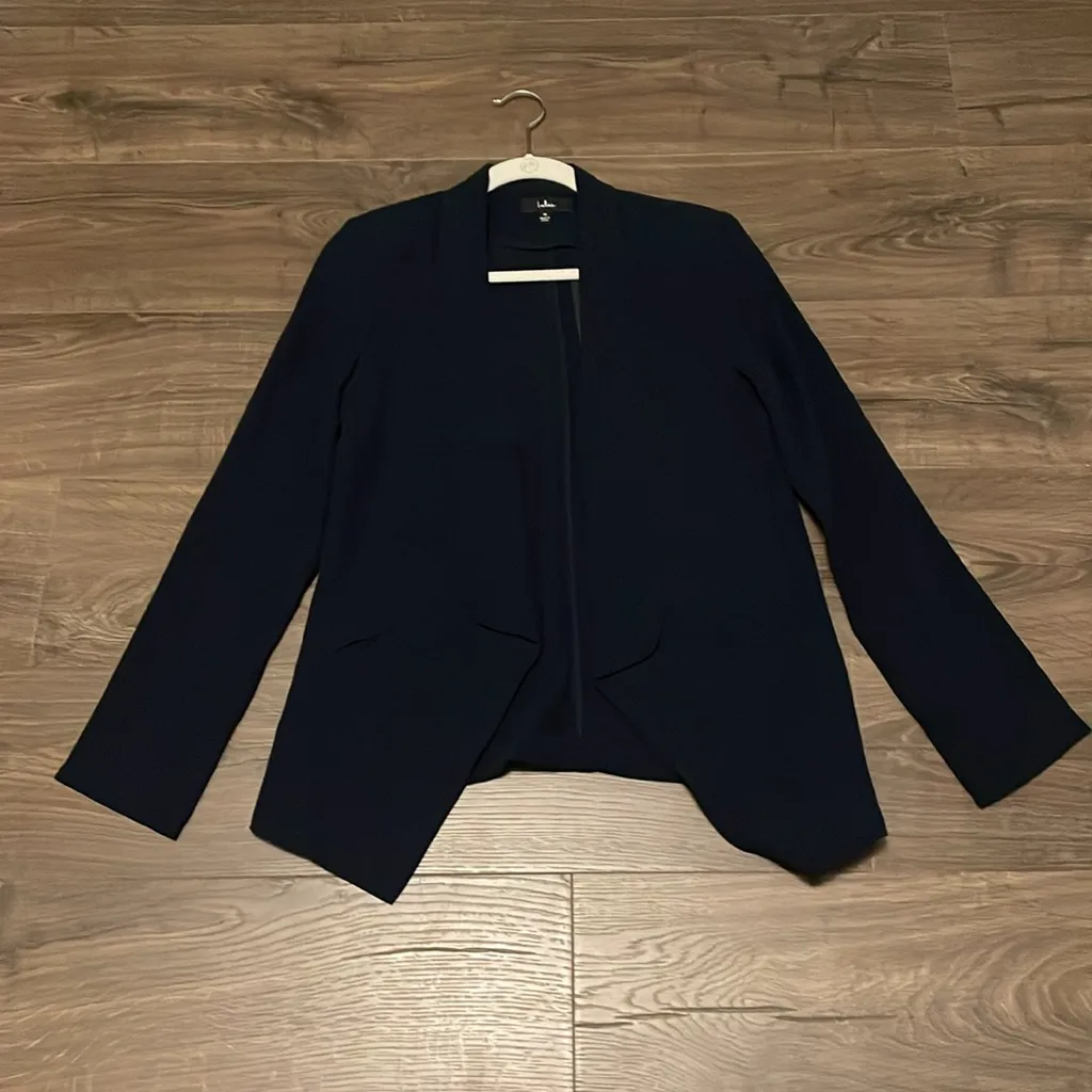 Lulus NWT  Navy Blue Blazer Style Open Jacket, Size Medium - Image 2