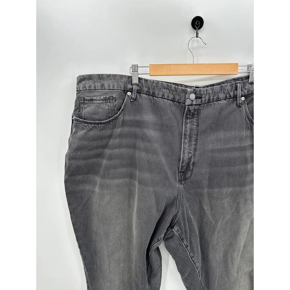 Good American Good Vintage Denim Jeans Sz 24 Raw Hem Cropped Black Wash Stretch - Image 4