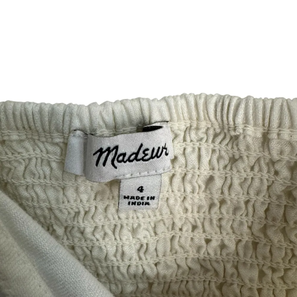 Madewell Linen Cotton Puff Sleeve Mini Dress - Image 3