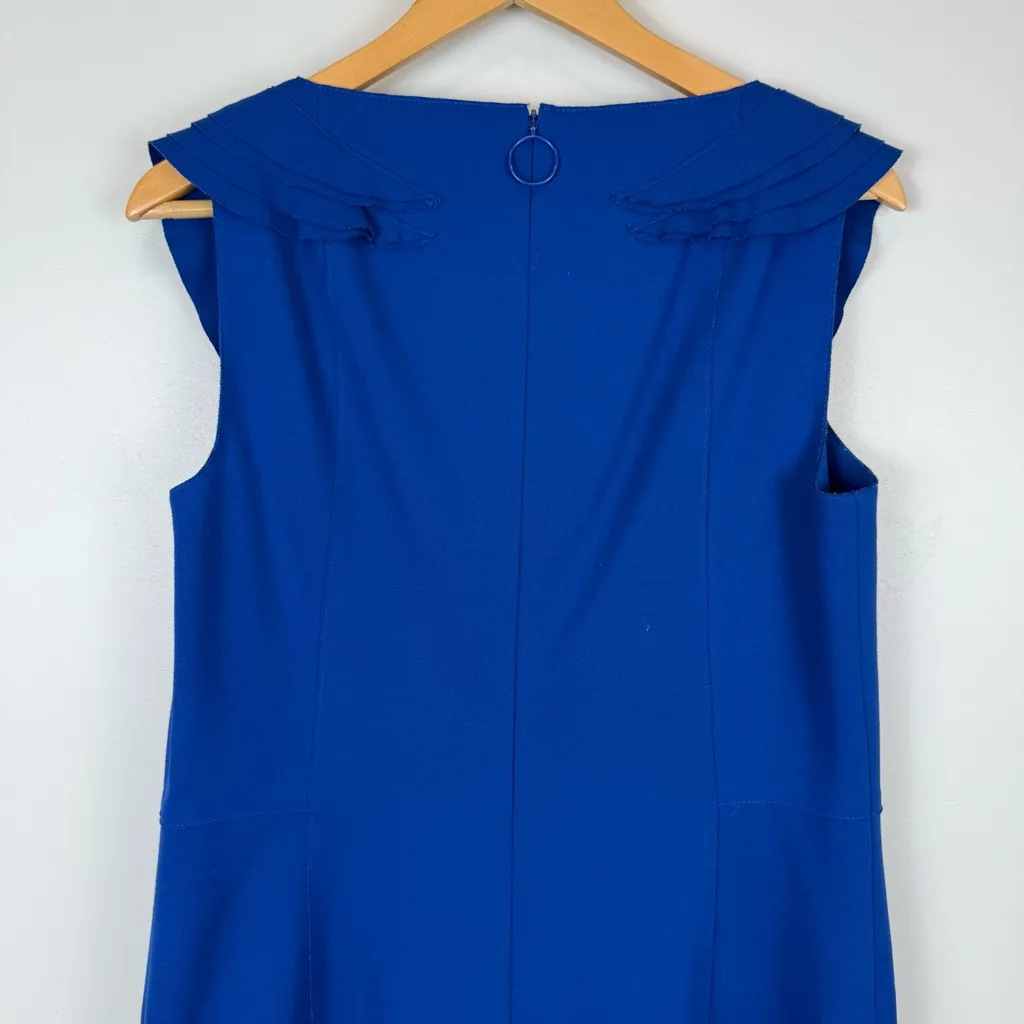 Akris Punto Cap-sleeve sheath dress Women's Size US 10 Blue Career - Image 3