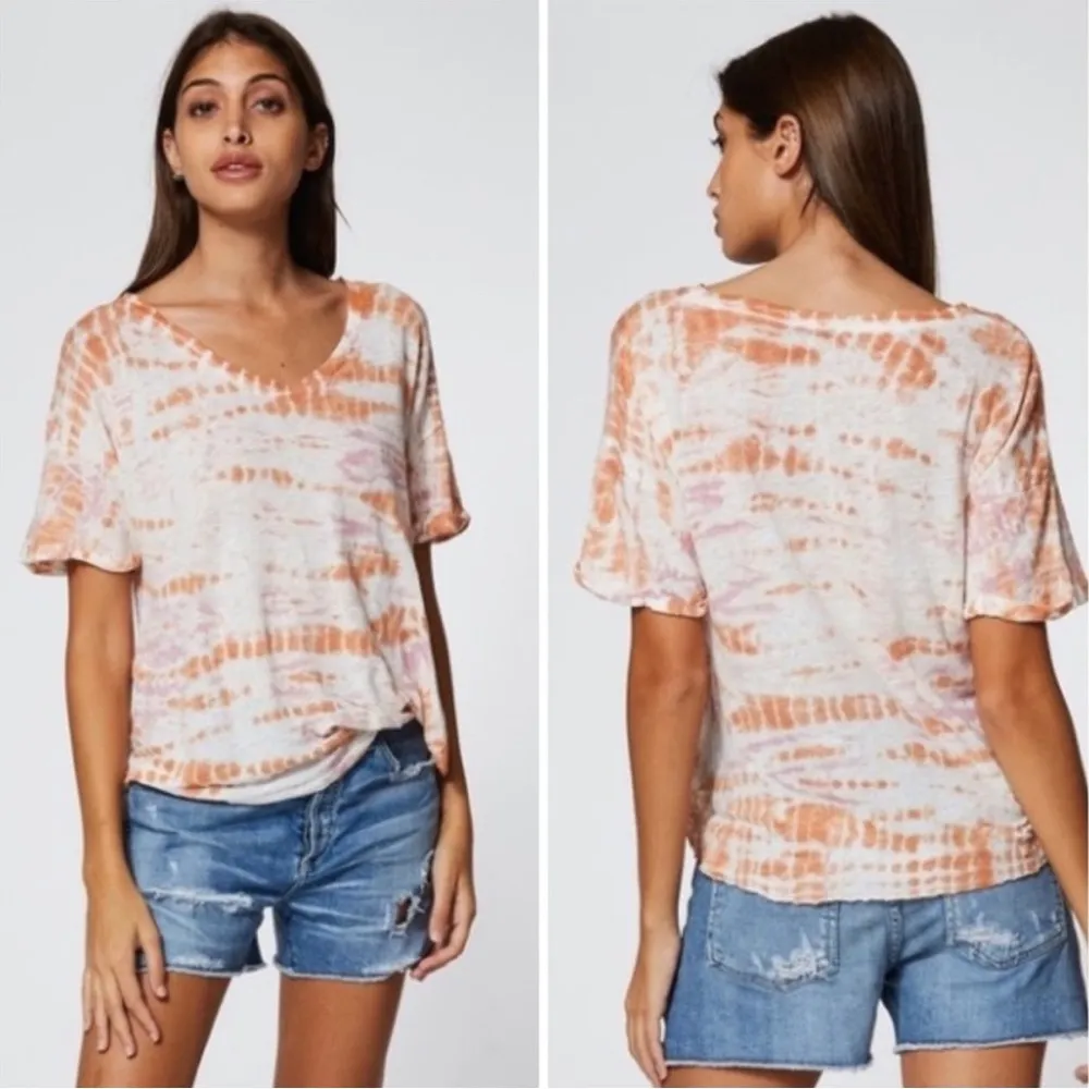 NWT Young Fabulous & Broke Linen Tie Dye Short Sleeve Top - Image 3