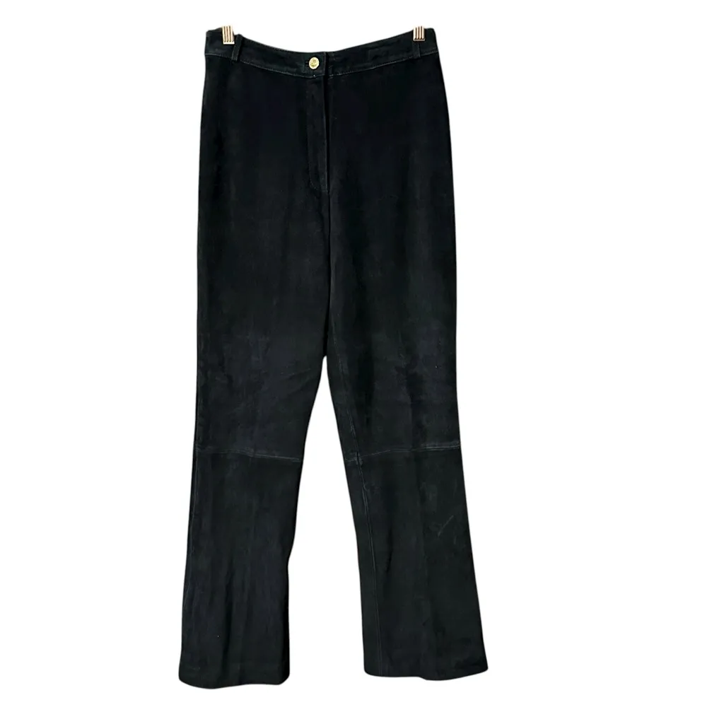 St. John Couture Black Suede Pants Sz 6 - Image 3