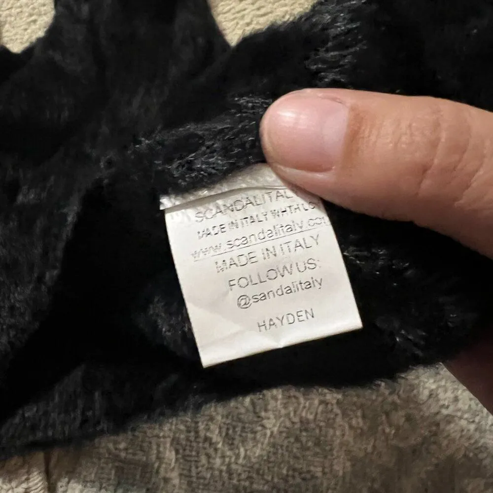 Scandal Italy OS black sweater top Size M - Image 6