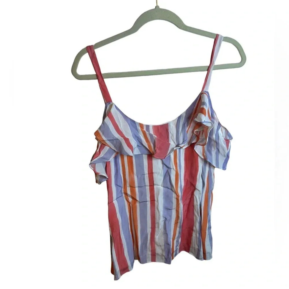 NWT L’ACADEMIE STRIPED OFF SHOULDER RUFFLE BLOUSE - Image 2