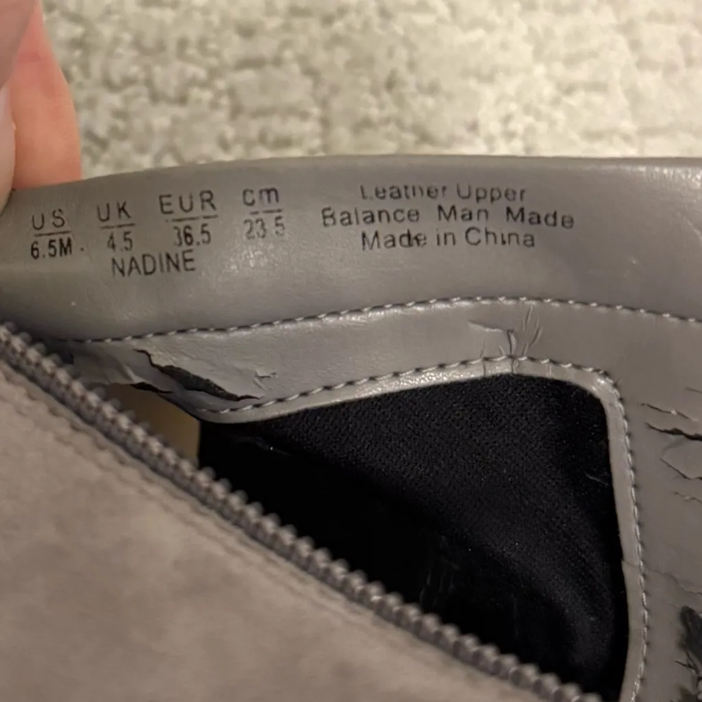 Naturalizer Nadine Ankle Bootie Gray Suede Size 6.5 Winter Holiday Party Work - Image 8