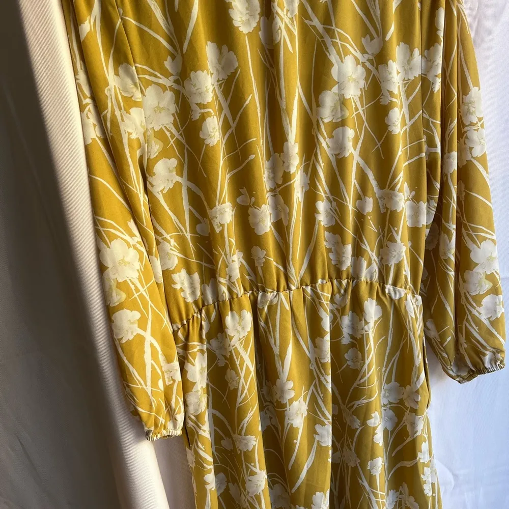 Floral Mustard Dress with Tassels - Image 5