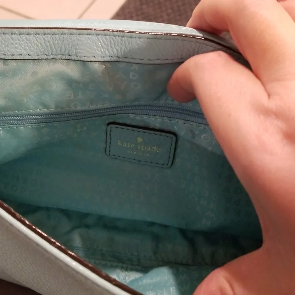 💕KATE SPADE💕 Baby Blue Quilted Leather Handbag - Image 8