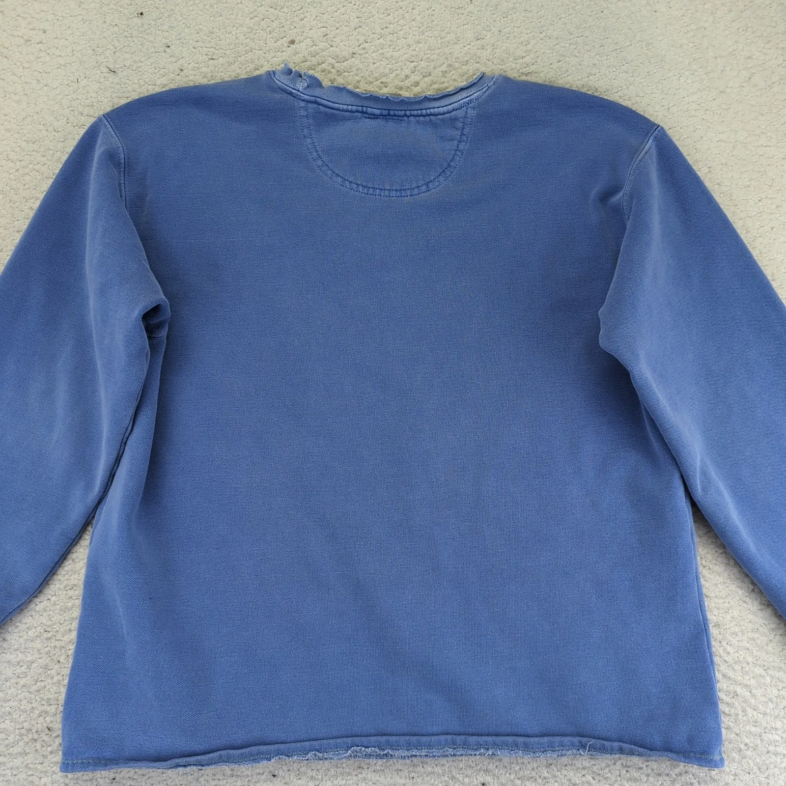 Kunkys Womens Blue Flower Hand Painted Sweatshirt Pullover Size Medium Quirky 3D - Image 4