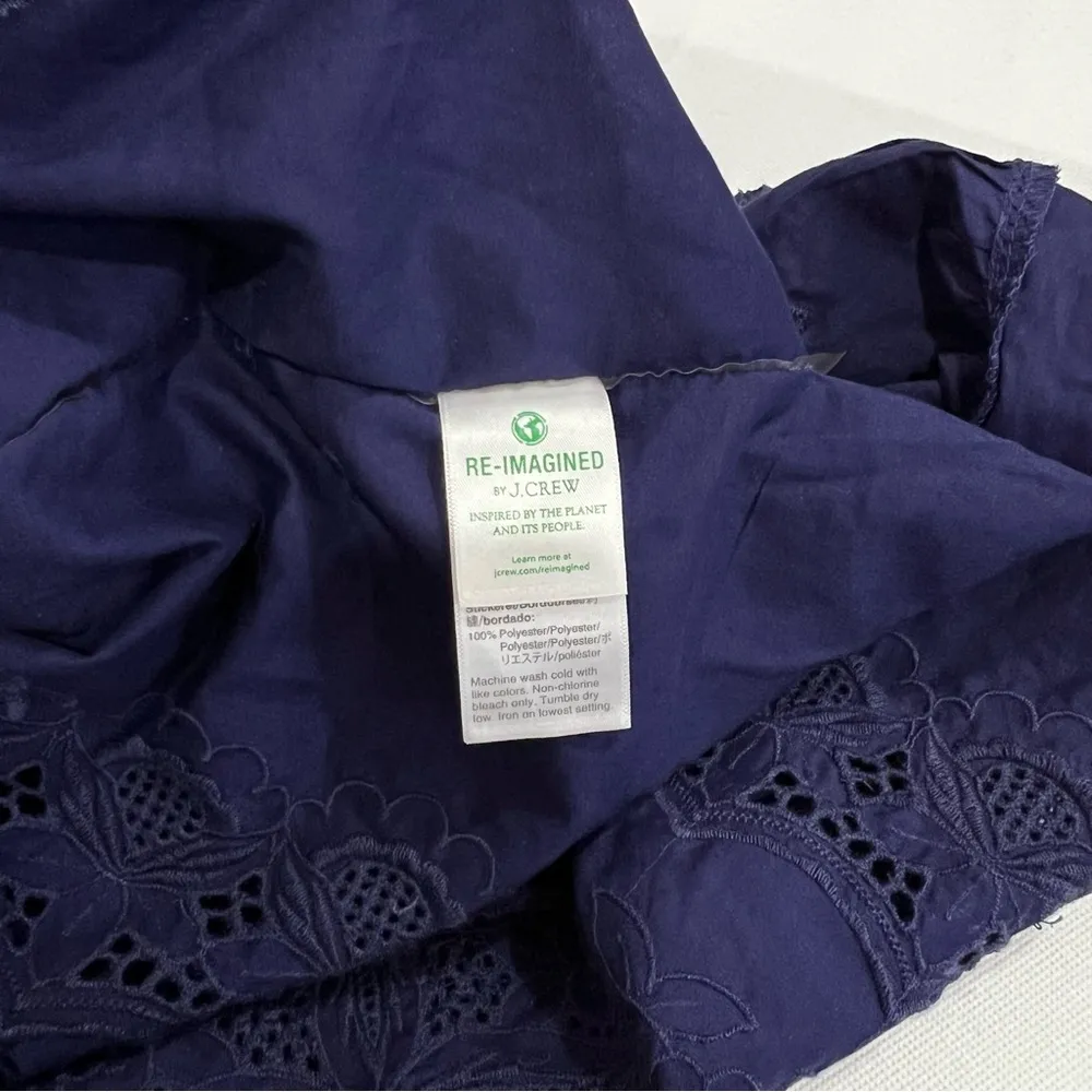 J.Crew Ruffle Tunic Swim Coverup With Tassels Size Small Purple Eyelet - Image 9