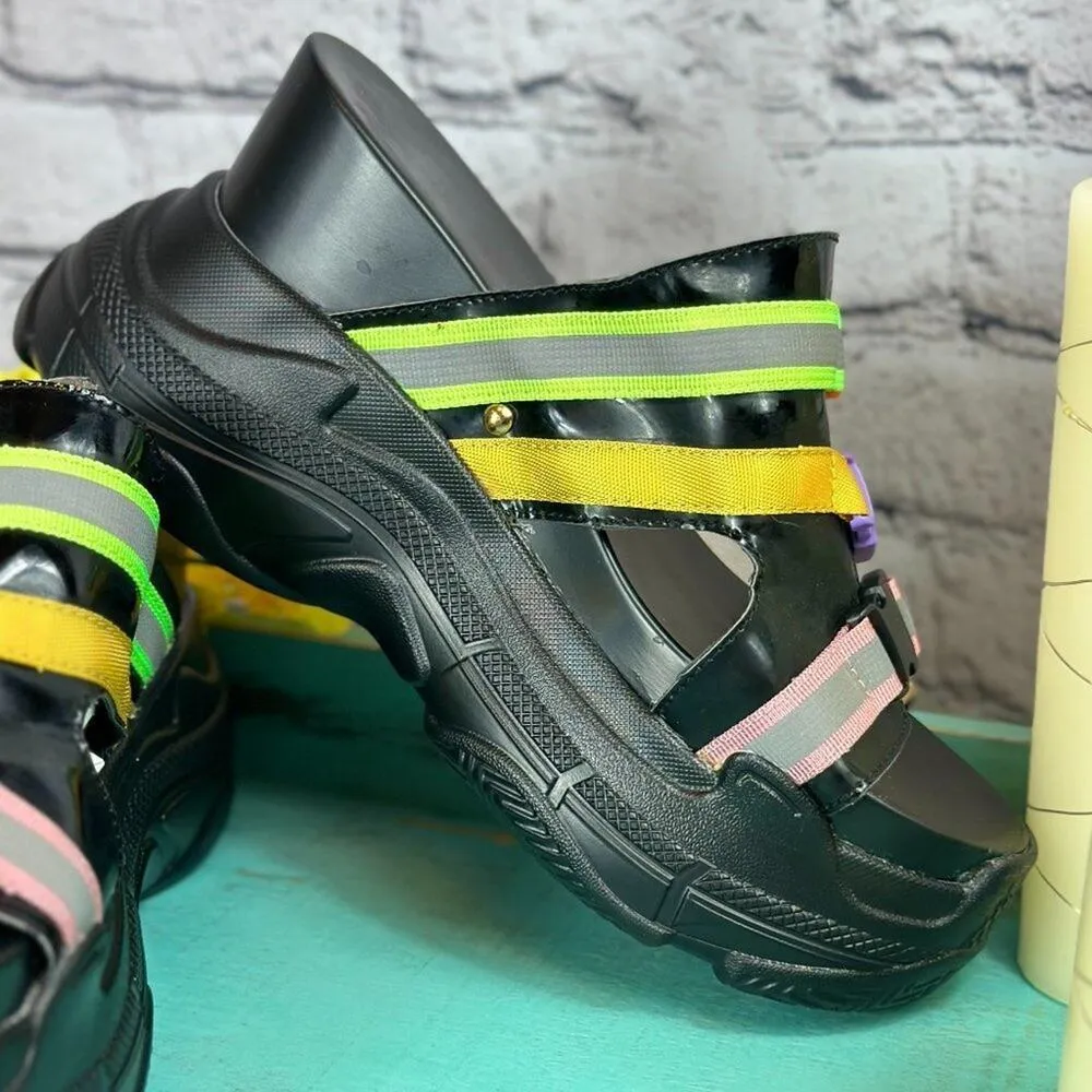 Wedge Chunky Open Toe Unique Sandals - Image 7