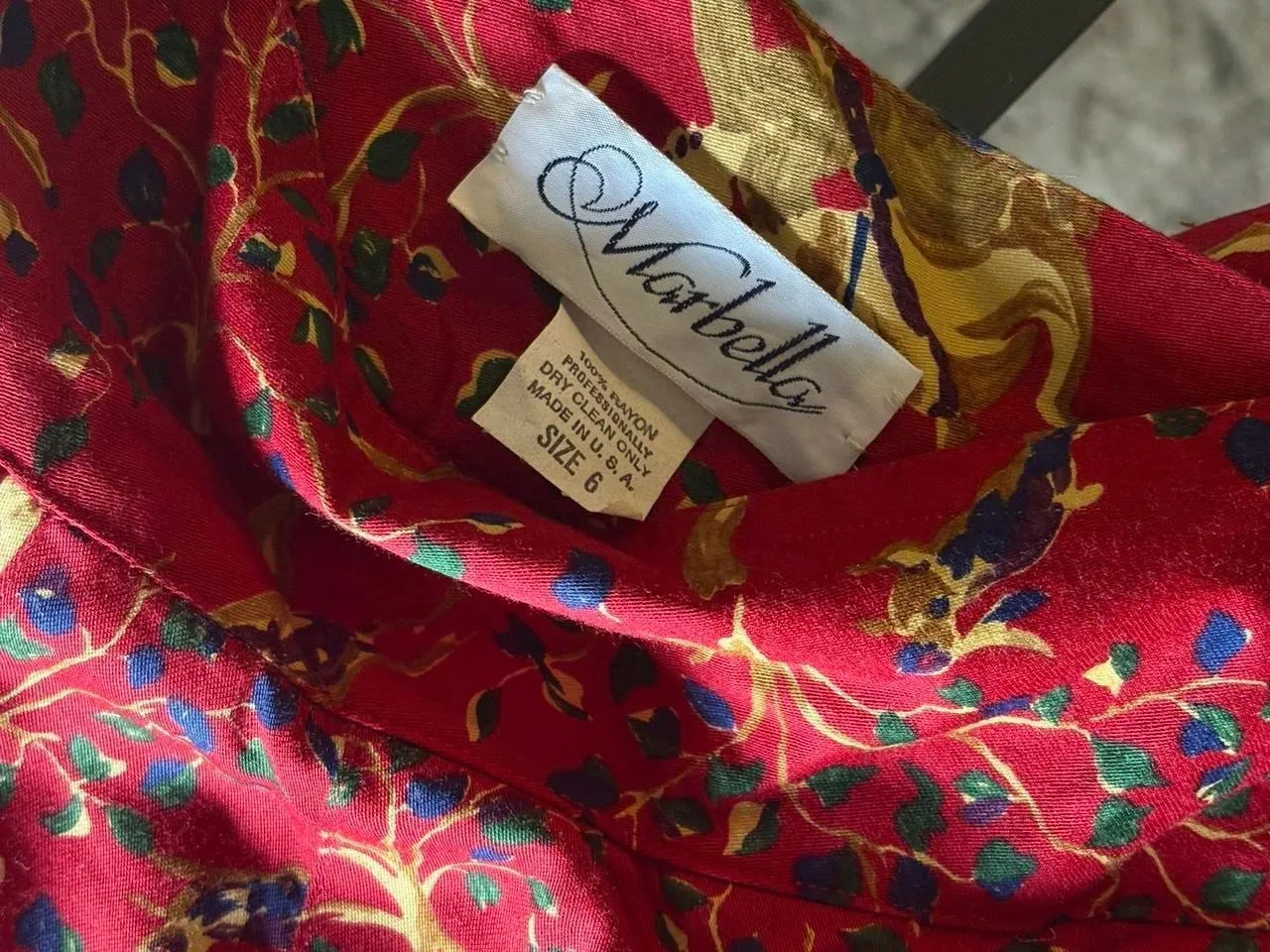 MARBELLA Red Color Block Hunting Print Two Piece Set - Image 8