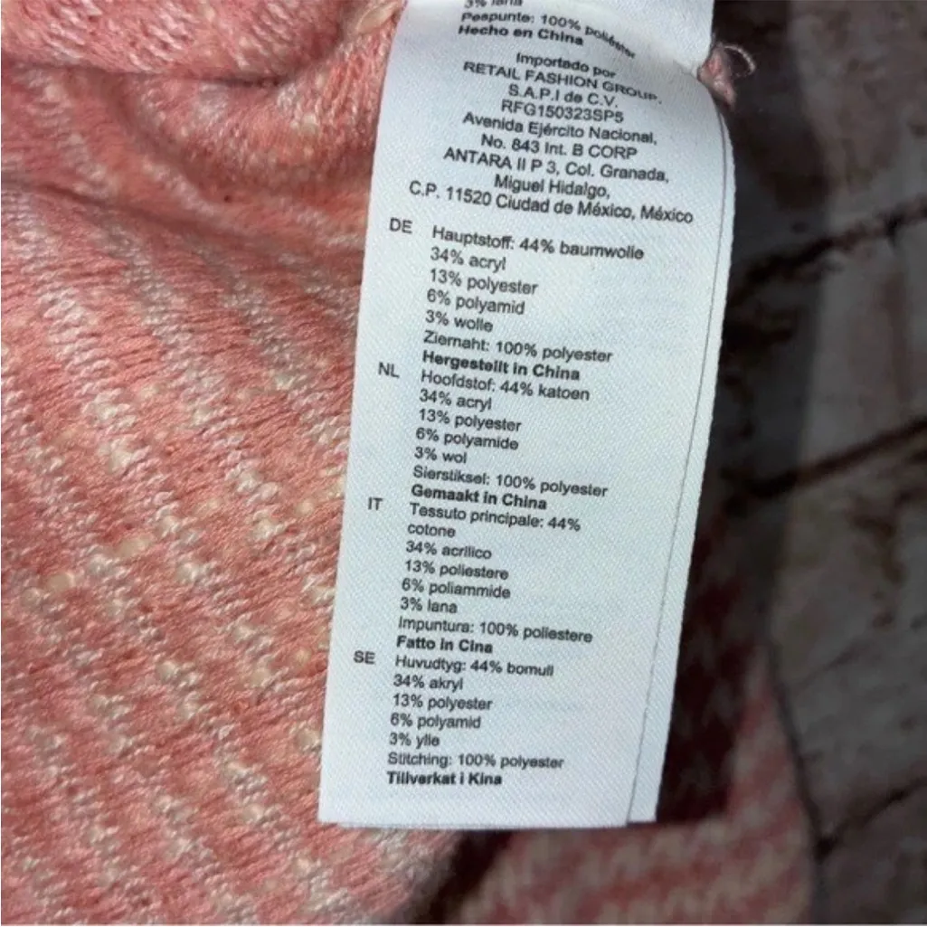 Sandro  Alois Two-tone Houndstooth Jacket In Ecru Pink Size 2 - Image 9