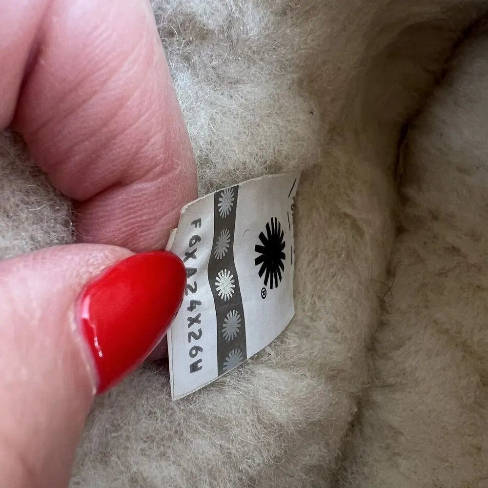 UGG Sz 8 Alena Moccasin Slippers 1004806 Shearling Chestnut Suede Bootie Shoe - Image 8