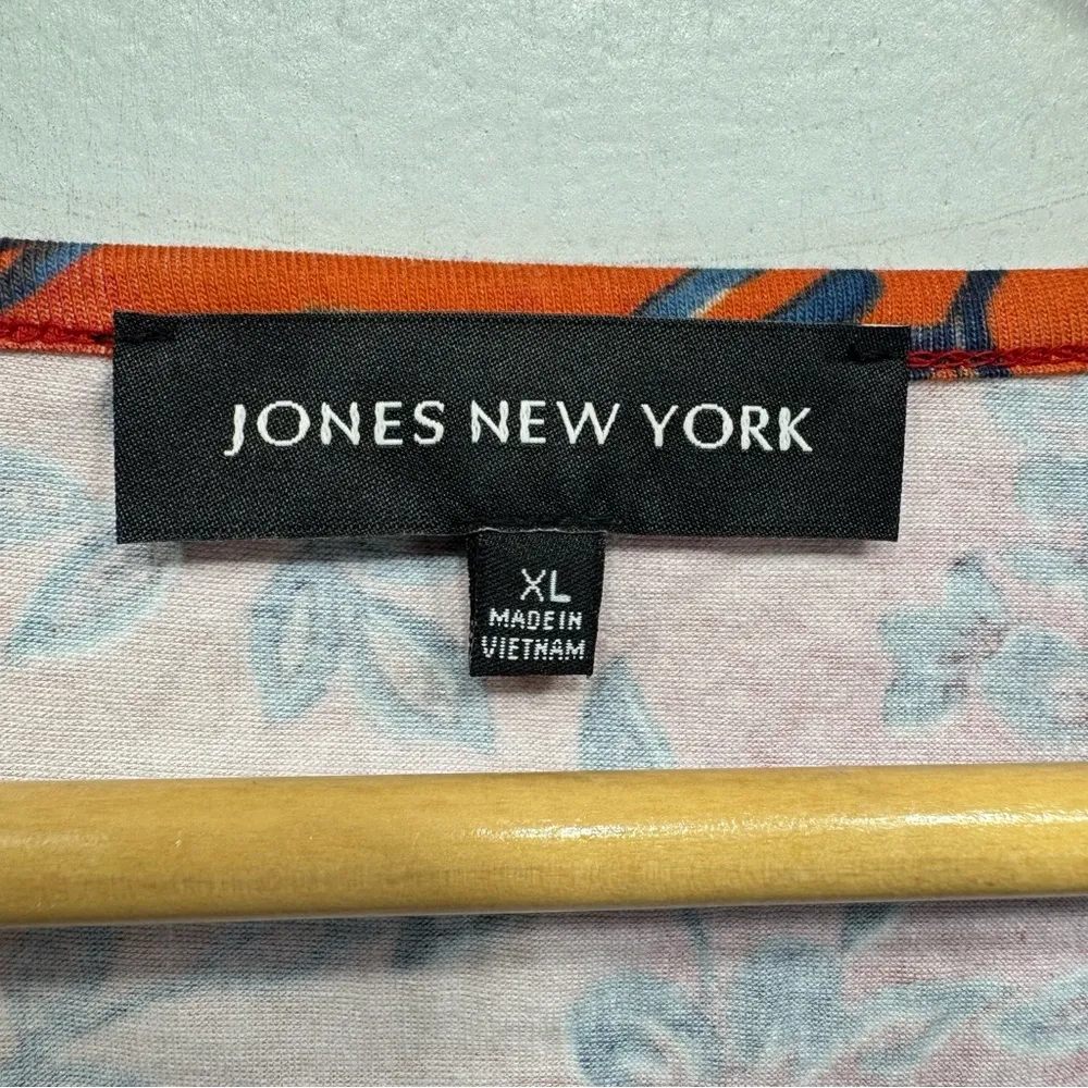 Bold Boho Floral Print 3/4 Sleeve Cotton Blend Top Women’s XL - Image 7