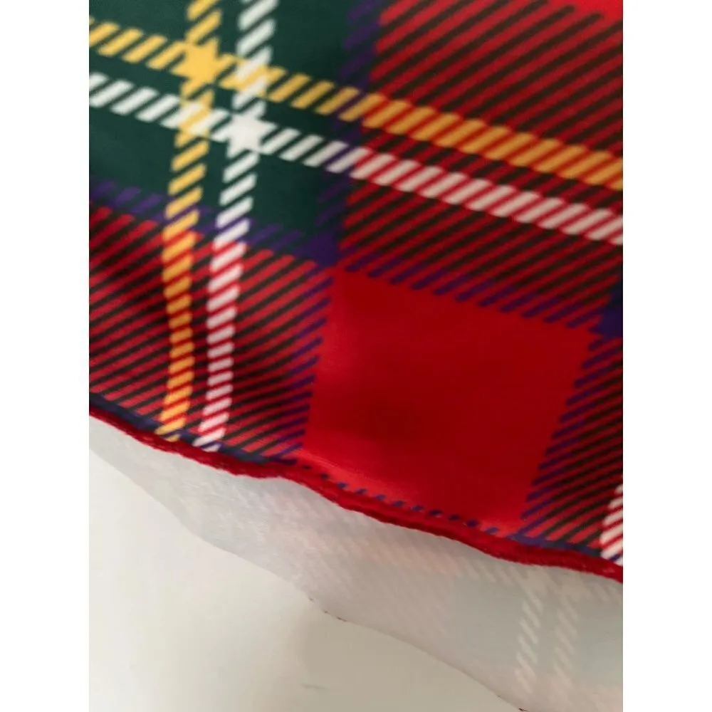 Unbranded red green plaid bow tie front elastic waist sleepwear short shorts Med - Image 7