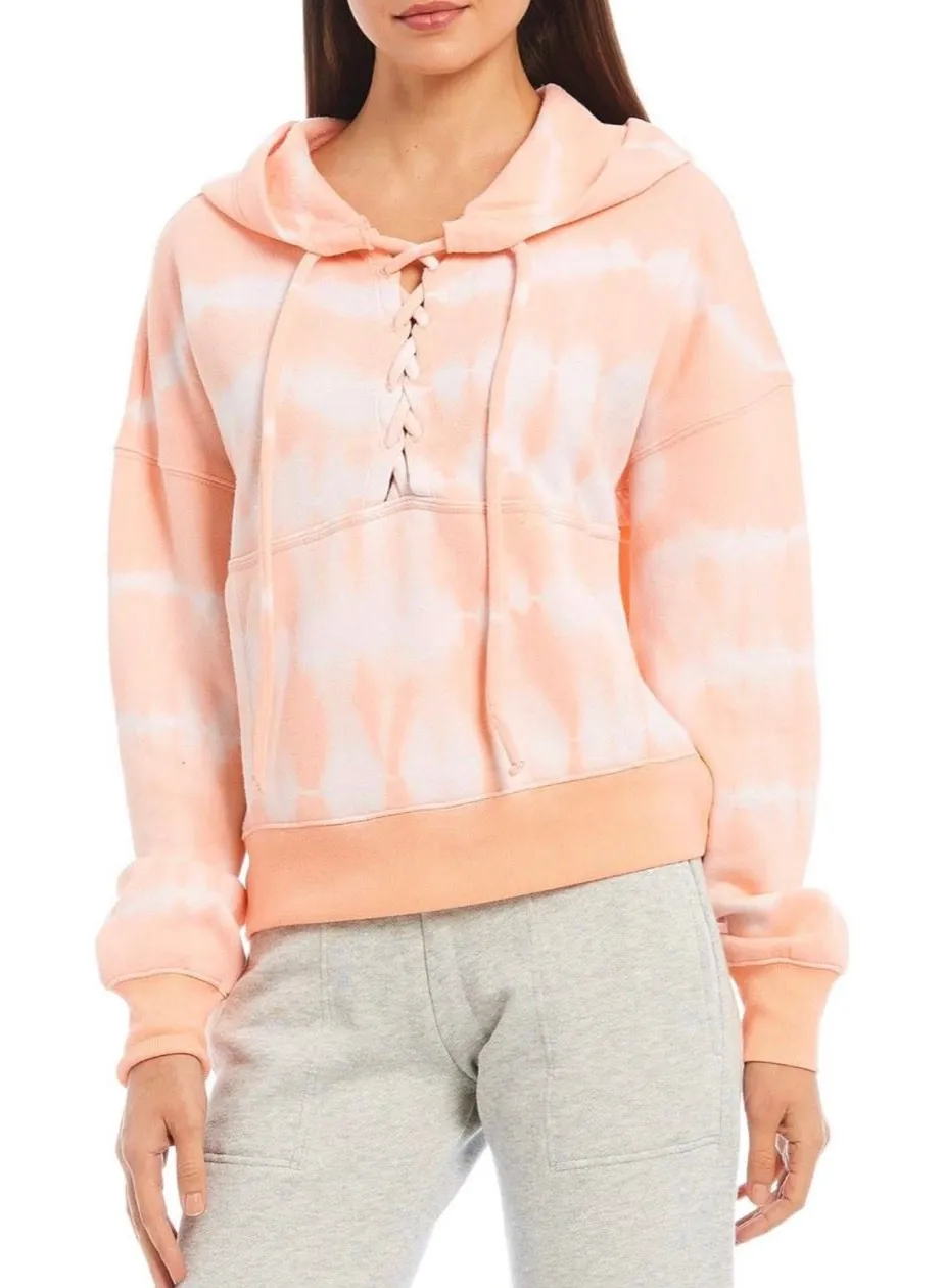 FP MOVEMENT Tie Dye Believer Sweatshirt Hoodie Peach Horizon - Image 1