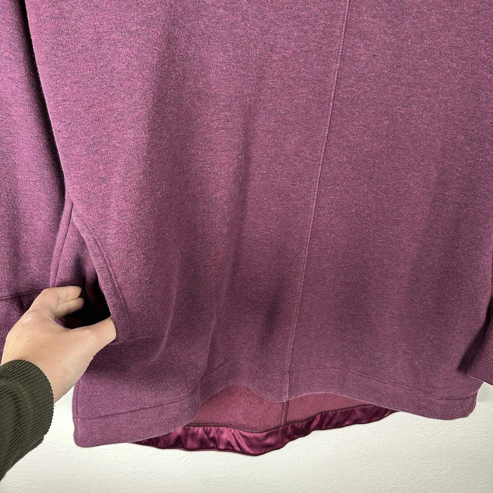 Athleta Sweatshirt Cozy Karma Funnel Neck Pullover Solid Burgundy Womens Small - Image 2