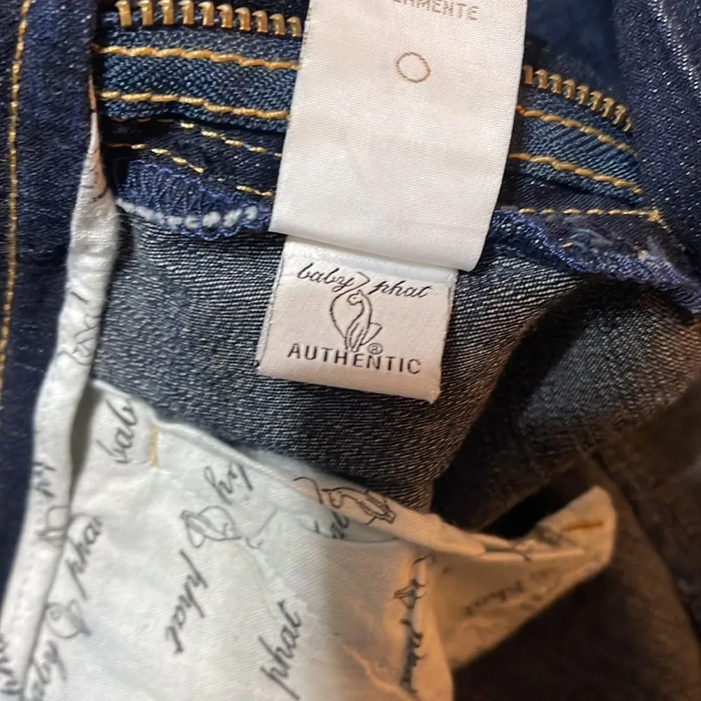 Baby Phat Jean Shorts, Embroidered, Jr.’s Size 13, Bermuda Length, Mid-High Rise - Image 6