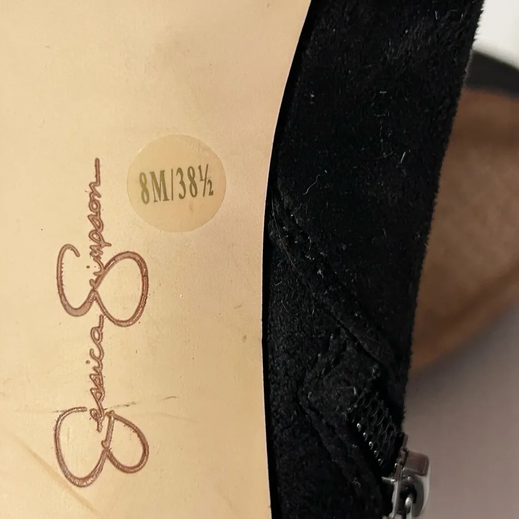Jessica Simpson Rachie Black Suede platform bootie Heeled Boots women size 8 M - Image 10