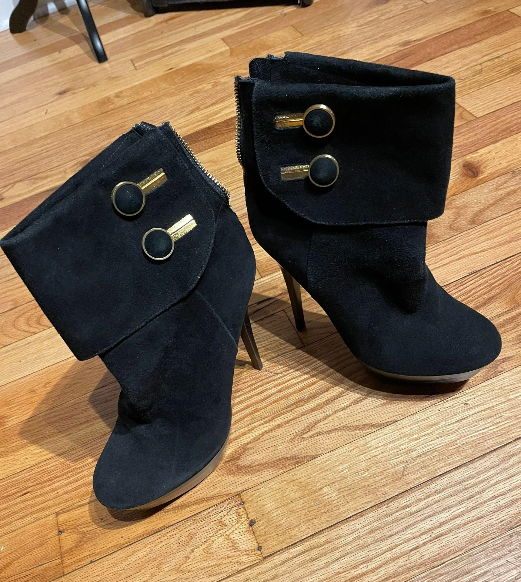 Leather Designer Suede Luxury Ankle Heeled Booties  - Image 3