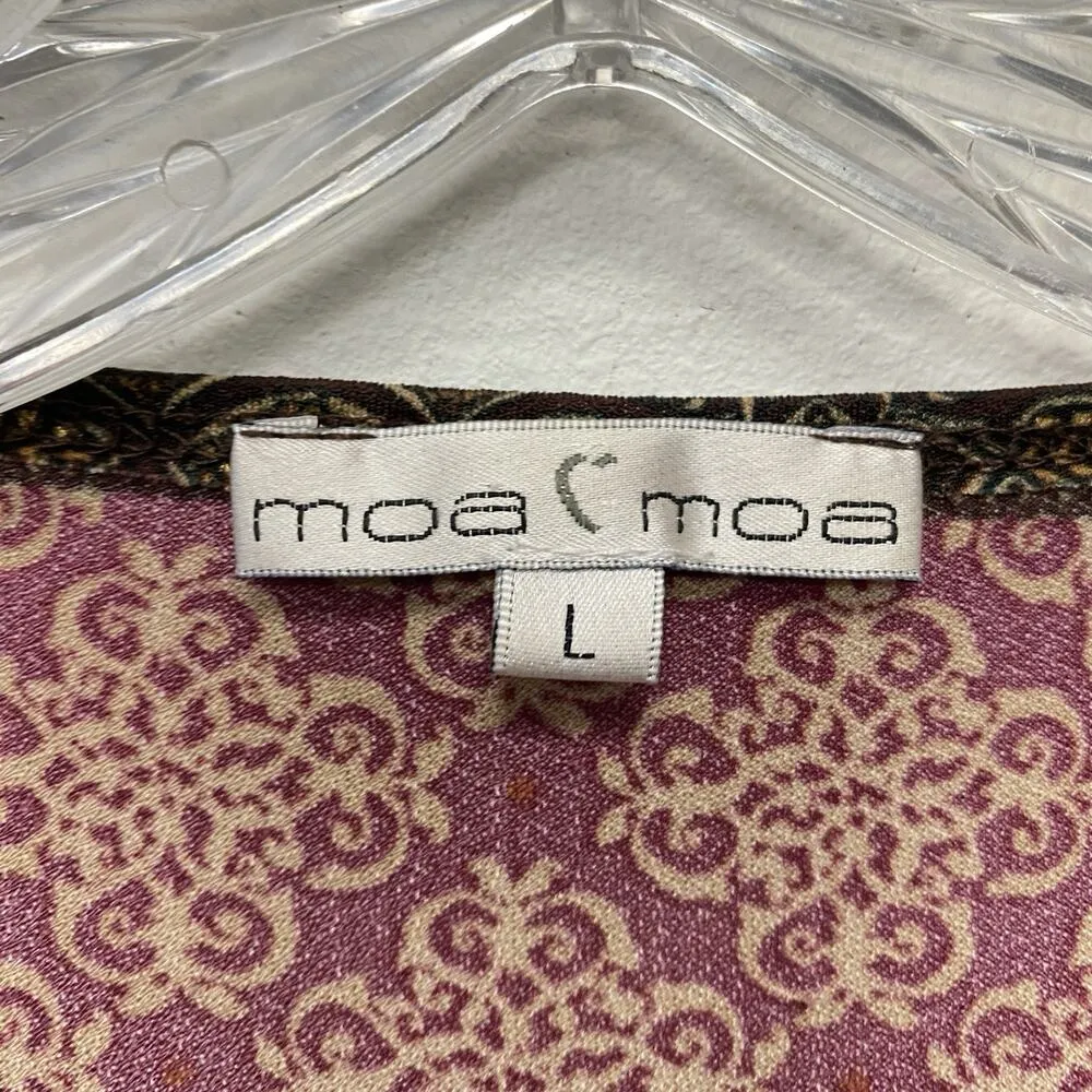 Moa Moa Babydoll Large Top Blouse Vneck Tie Back Fairy Grunge 90s Whimsy Romance - Image 3