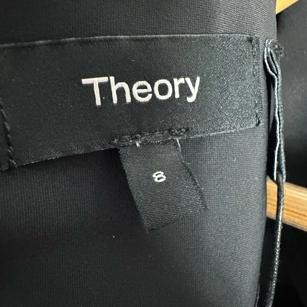 Theory Diagonal Flare Mini Dress Precision Ponte In Black Size 8 - Image 4