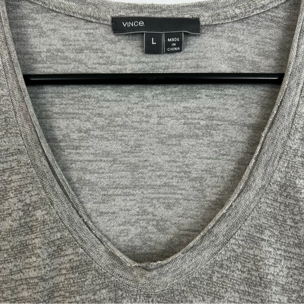 Vince Lot Grey V-Neck Short Sleeve Top & Black Ribbed Tank Top Size Large - Image 6