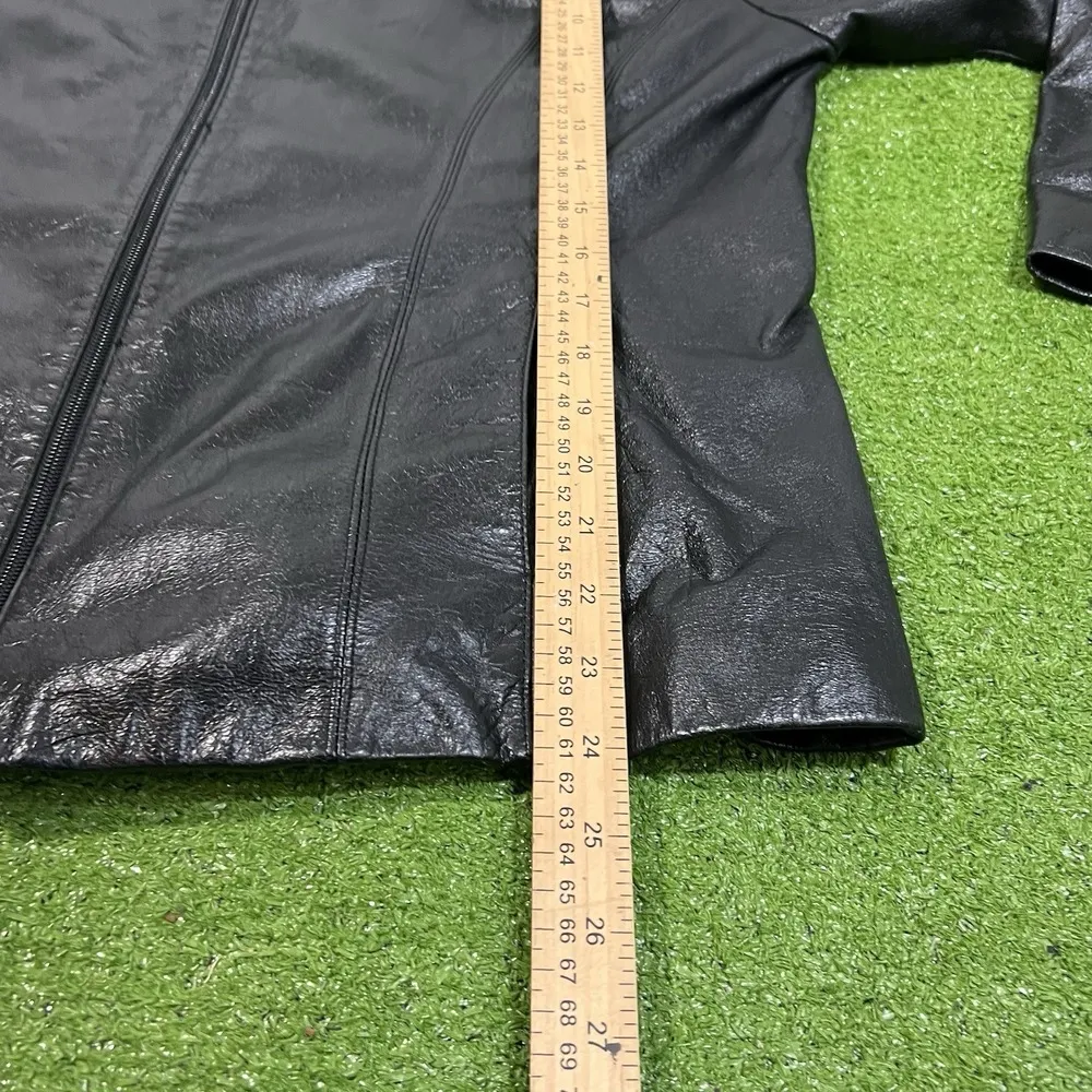 Women's Y2K Wilson's Leather Jacket LG Genuine Leather Coat Black Vintage Cafe‎ - Image 6