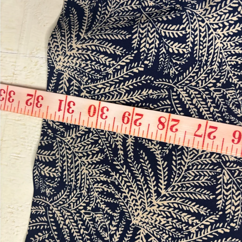 Talbots Lined Length Skirt Size 8 Navy Tan Ferns Vintage New Sews Stock - Image 4