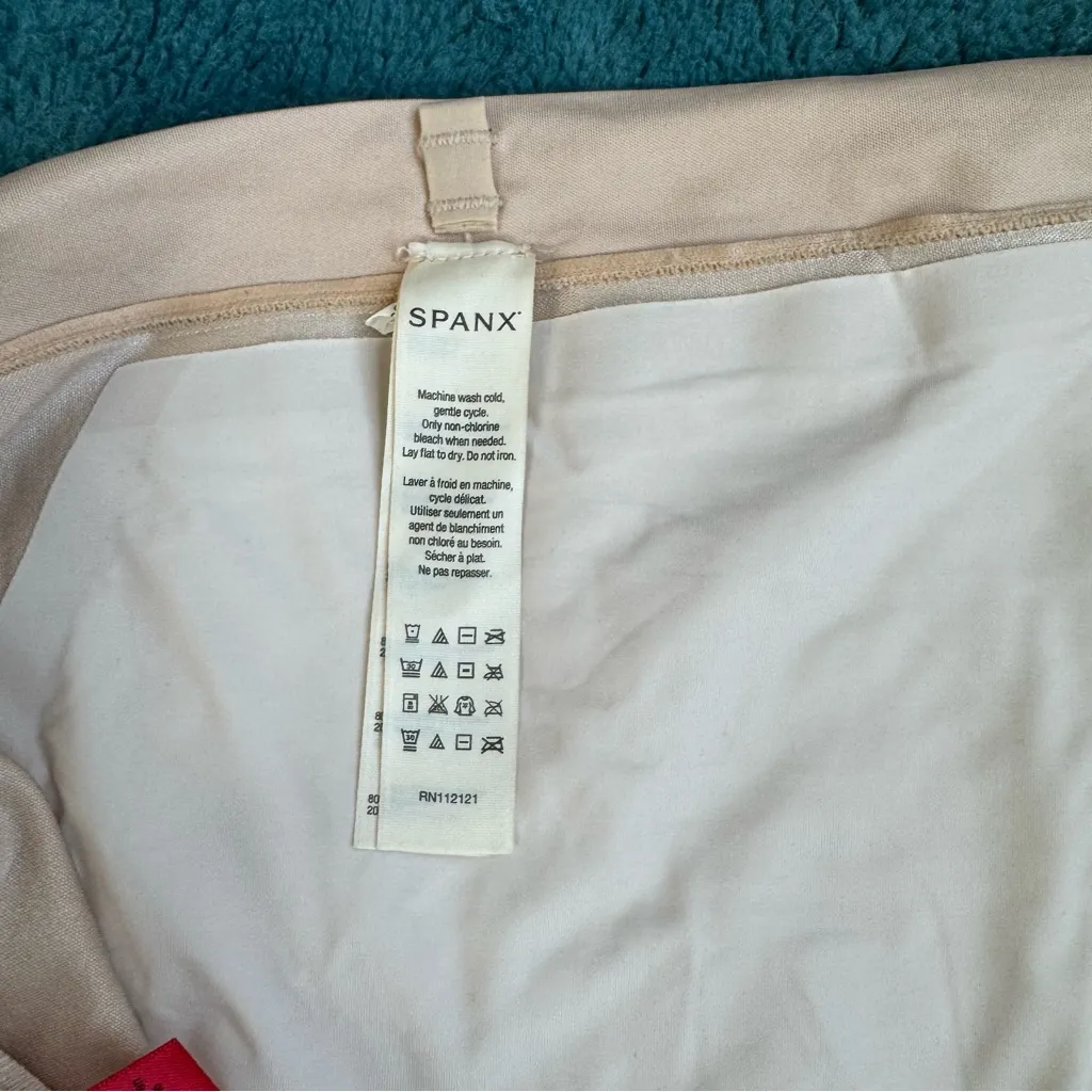 SPANX OnCore Sculpting High Waisted Mid Thigh Shorts Size 3X Nude Beige PS1915 - Image 9