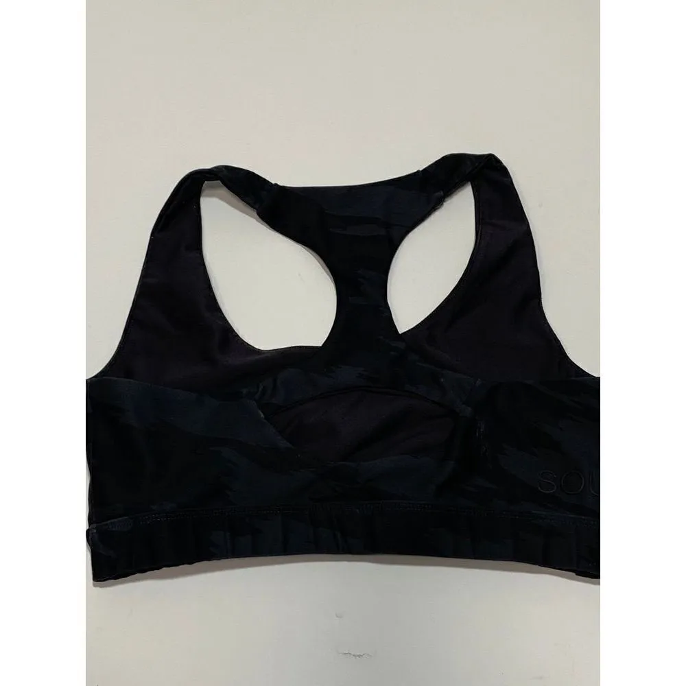 SoulCycle Women’s Camo Sports Bra Soul Logo Racerback Black Gray Size Medium - Image 5