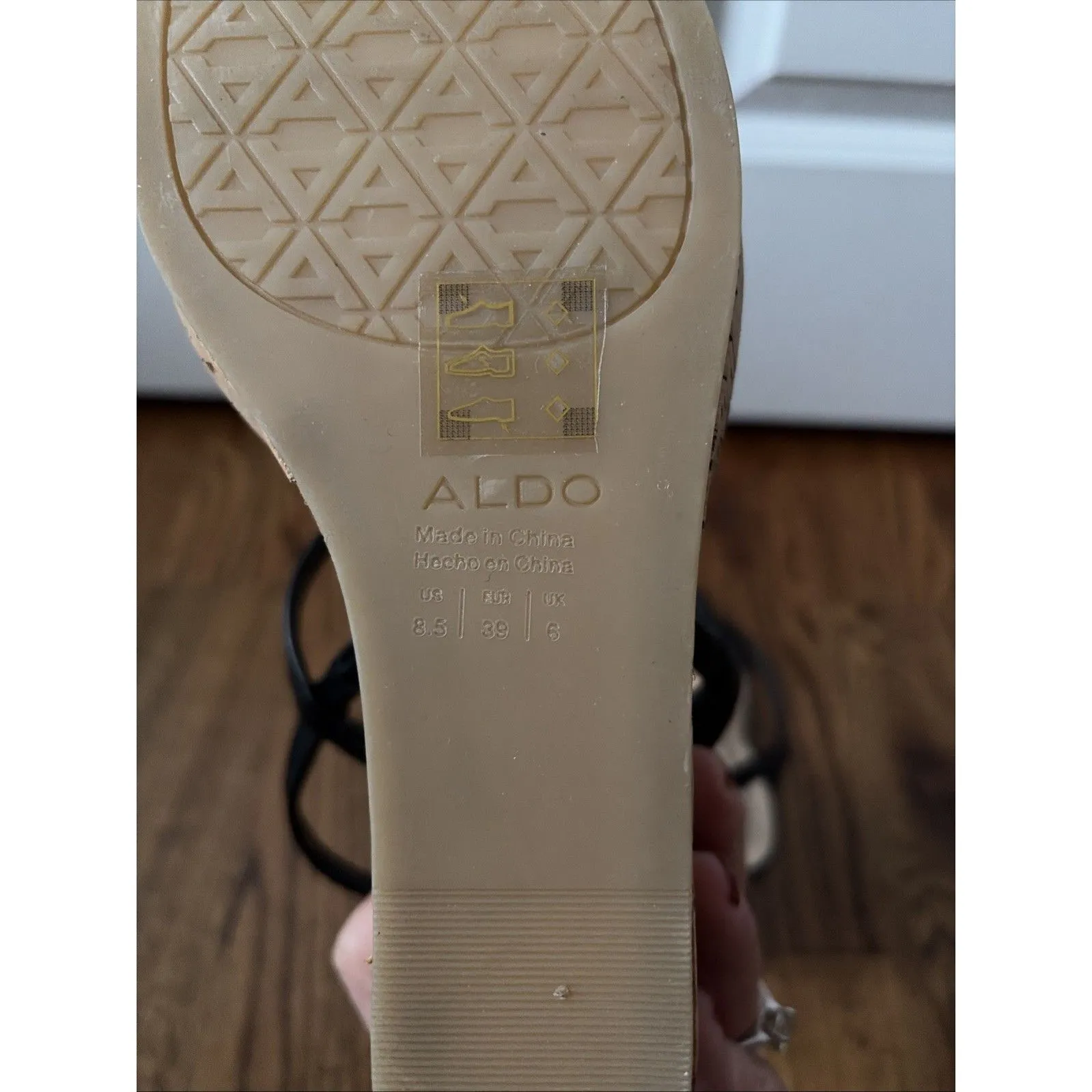 Aldo Mirabella Beige Wedge Sandal Size 8.5 - Image 6