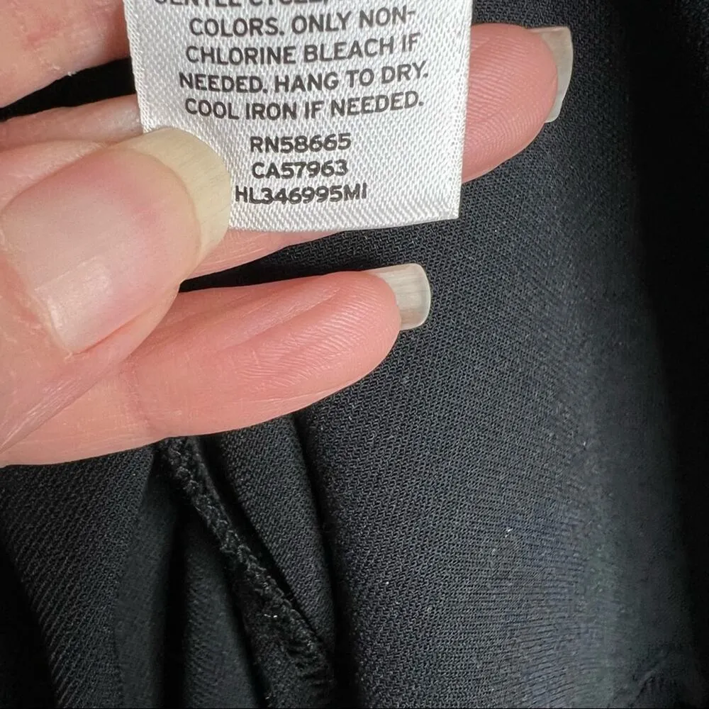 Size M Black Mini Sheath Dress Bateau Neck 3/4 Accent Sleeves New - Image 8