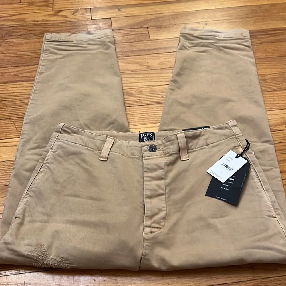 NWT PRPS Montecarlo Distressed Khaki Chino Pants 29” Tan - Image 7