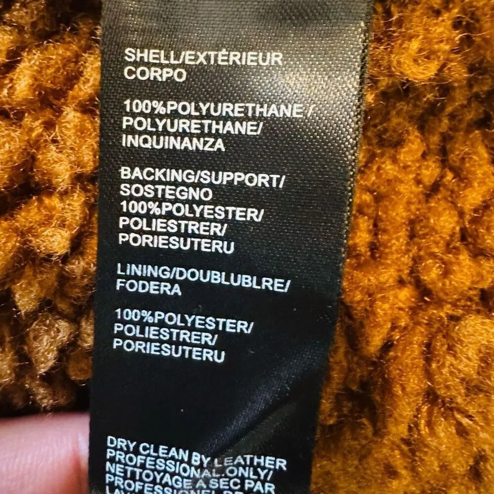 Rebecca Minkoff Faux Shearling Vegan Leather Moto Jacket, Black/Brown, Large NWT - Image 12