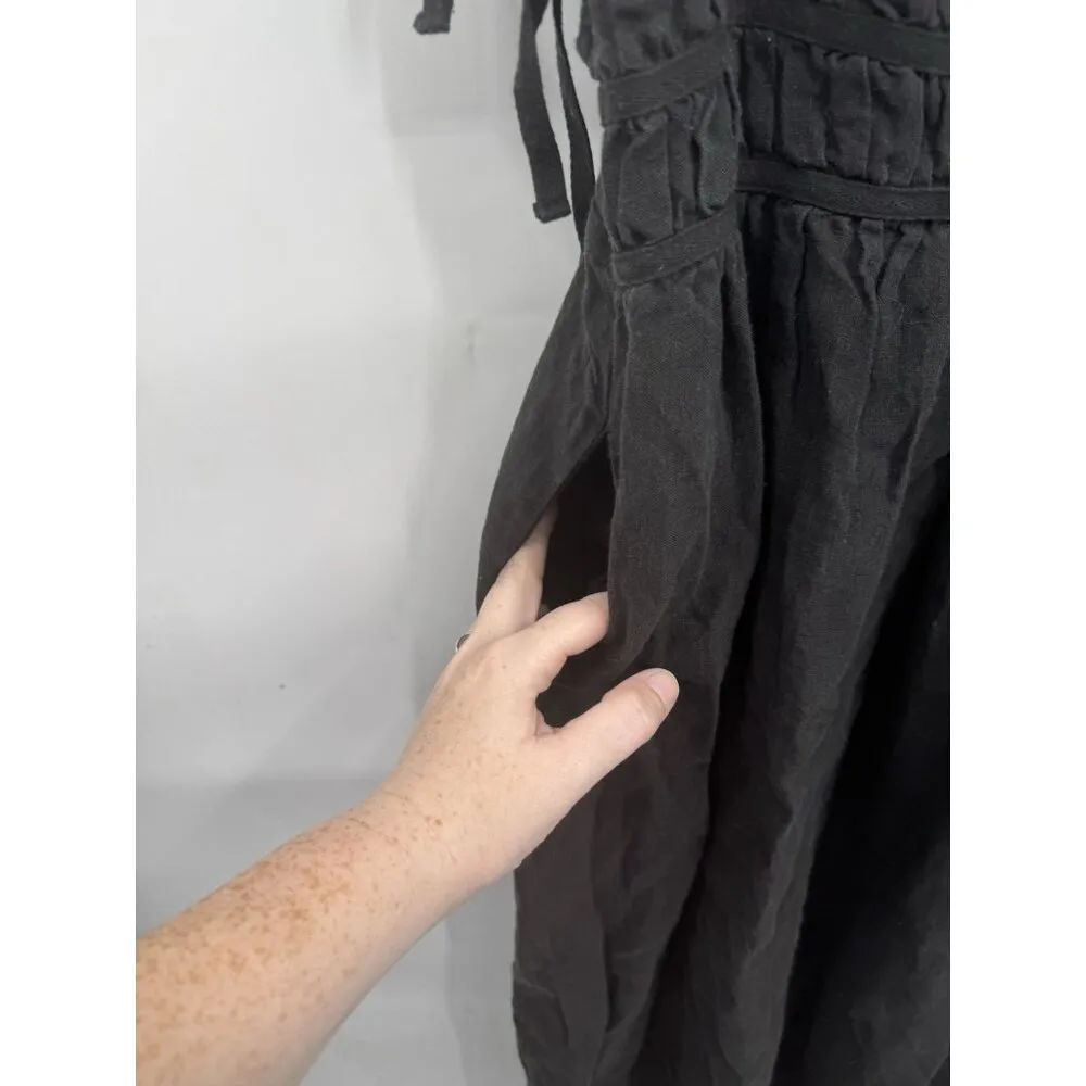 A Ren. Midi Dress Women Medium Black Whimsigoth Grunge Retro Hobo Lagenlook Art‎ - Image 7