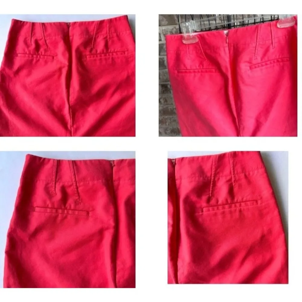 J Crew Pencil Skirt Sz 2 Tangerine Orange Modest Back Zip Vent Church Bu… - Image 10