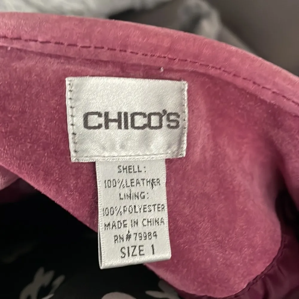 CHICO’S Pink Leather Suede Jacket Size 1 Chico’s (Medium) - Image 5