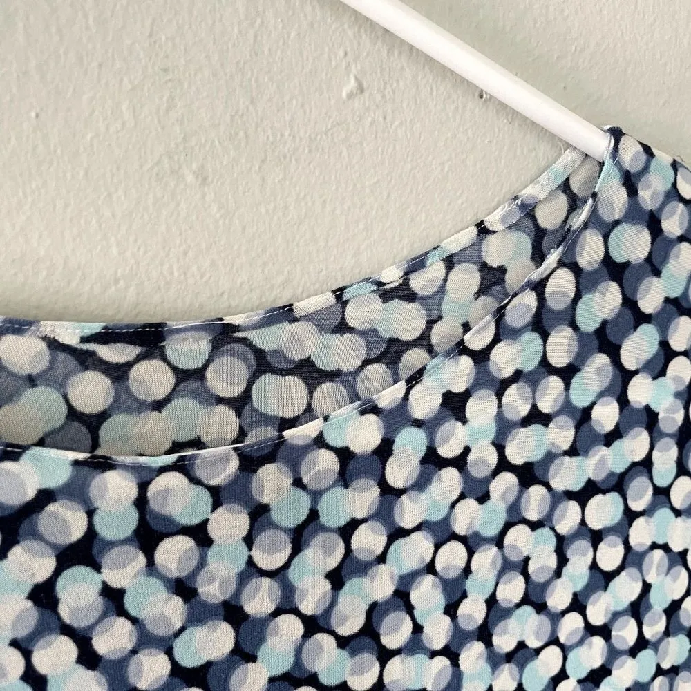 Handmade blue and white polka dotted spots summer dress lightweight modest - Image 4