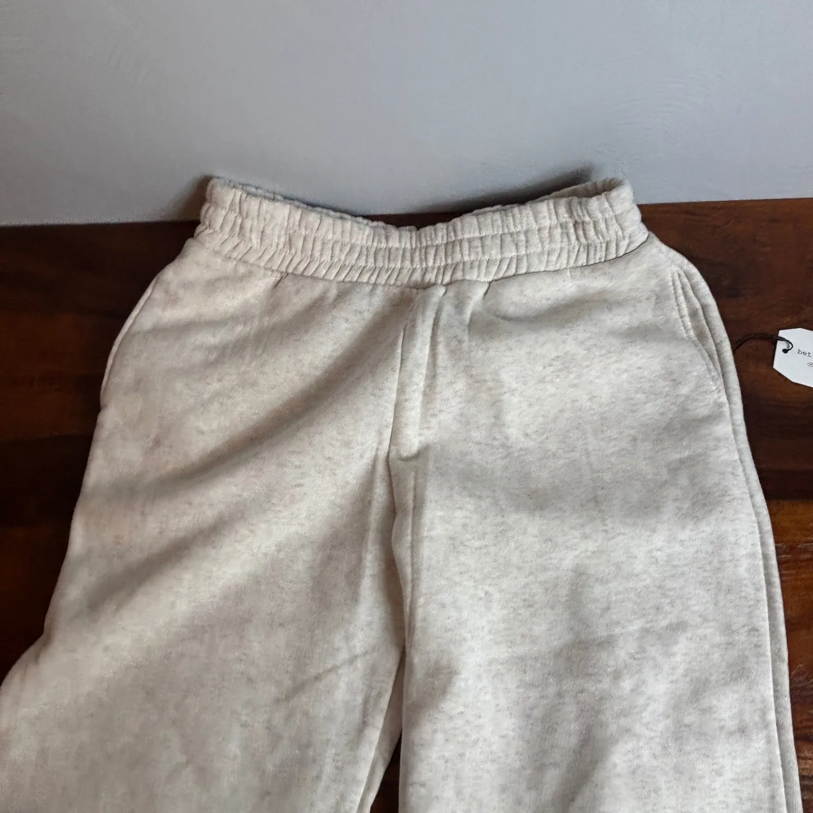 Better Together Cream Speckled Sweatpants Joggers Womens M Elastic Waist Pockets Gray Size M - Image 3