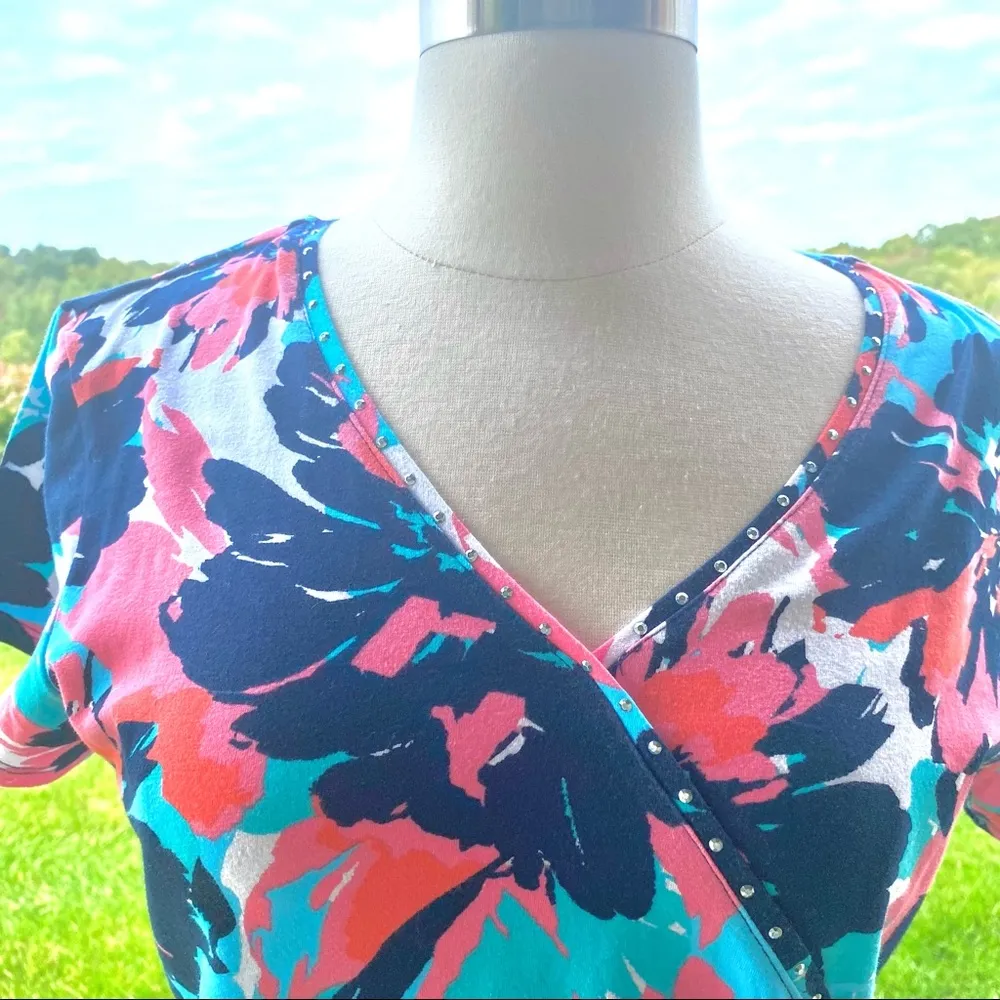 Ruby Rd. Embellished Short Sleeve Top Orange - Image 6